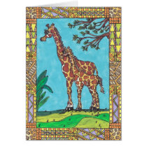 Giraffe Mum and Baby card