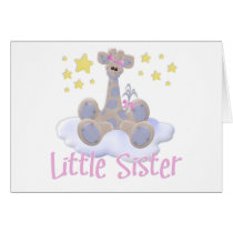 Giraffe on a Cloud Little Sister Card