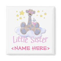 Giraffe on a Cloud Little Sister Magnets