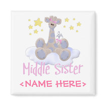 Giraffe on a Cloud Middle Sister Refrigerator Magnet