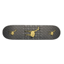 Giraffe on black background skate boards