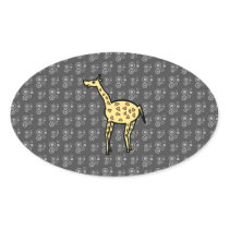 Giraffe on black background