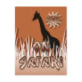 Giraffe on safari postcards