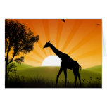 Giraffe On The Move Greeting Card