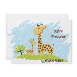 Giraffe Organic Planet Baby Shower Invitaitions Invitations