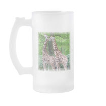 Giraffe Pair Frosted Beer Mug