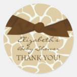 Giraffe Pattern Baby Shower Stickers