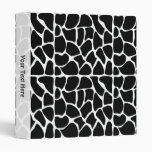 Giraffe Pattern Black & White Vinyl Binders