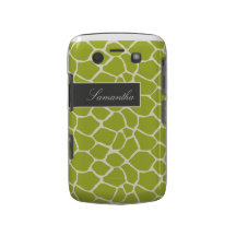 Giraffe Pattern BlackBerry Bold Case (lime)