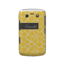 Giraffe Pattern BlackBerry Bold Case (yellow)