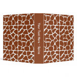 Giraffe Pattern. Brown. 3 Ring Binders
