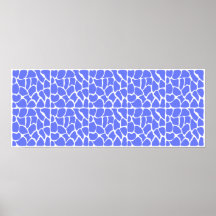 Giraffe Pattern. Cornflower Blue. Posters