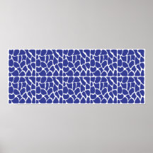 Giraffe Pattern. Dark Blue. Poster