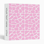 Giraffe Pattern. Pale Pink. Vinyl Binder