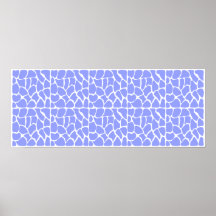 Giraffe Pattern. Sky Blue. Poster