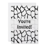 Giraffe Pattern. White and Black. Personalized Announcement