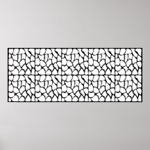 Giraffe Pattern. White and Black. Print