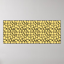 Giraffe Pattern. Yellow & Black. Poster