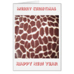 Giraffe Print Christmas Card