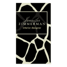 Giraffe Print Designer Business Card :: Black