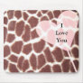 Giraffe Print Heart Mouse Pad