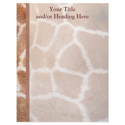Giraffe Print Letterhead by Customizables