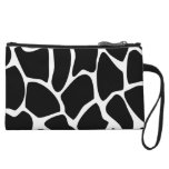 Giraffe Print Pattern. Animal Print Design, Black. Wristlet