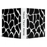 Giraffe Print Pattern. Animal Print Design, Black 3 Ring Binders