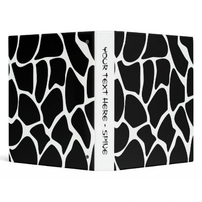 Giraffe Print Pattern. Animal Print Design, Black Vinyl Binder by Graphics_By_Metarla