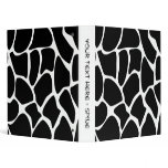 Giraffe Print Pattern. Animal Print Design, Black binders