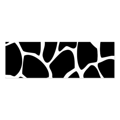 Giraffe Print Pattern. Animal Print Design, Black Business Card Templates by Graphics_By_Metarla