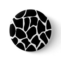 Giraffe Print Pattern. Animal Print Design, Black Button