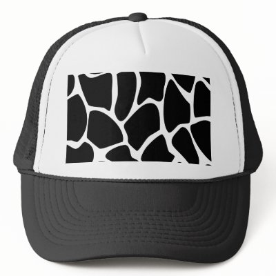 Giraffe Print Pattern. Animal Print Design, Black Mesh Hats by Graphics_By_Metarla