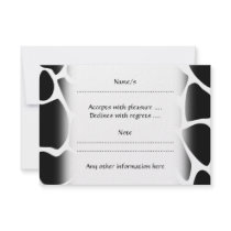 Giraffe Print Pattern. Animal Print Design, Black. Personalized Invitations