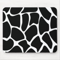 Giraffe Print Pattern. Animal Print Design, Black Mouse Pads