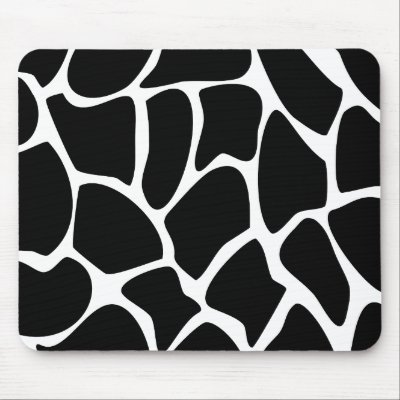 Giraffe Print Pattern. Animal Print Design, Black Mouse Pads by Graphics_By_Metarla