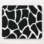 Giraffe Print Pattern. Animal Print Design, Black mousepads