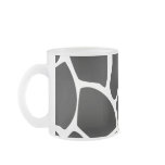 Giraffe Print Pattern. Animal Print Design, Black mugs