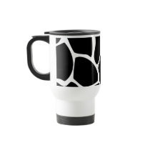 Giraffe Print Pattern. Animal Print Design, Black Mug