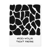 Giraffe Print Pattern. Animal Print Design, Black Postcards