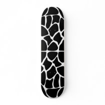 Giraffe Print Pattern. Animal Print Design, Black Skate Decks