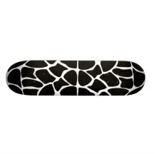 Giraffe Print Pattern. Animal Print Design, Black Skate Decks