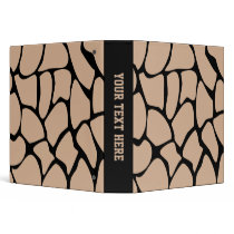 Giraffe Print Pattern in Beige. Vinyl Binder
