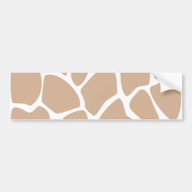 Giraffe Print Pattern in Beige. Bumper Sticker