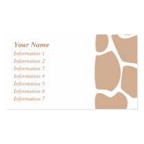 Giraffe Print Pattern in Beige. Business Cards