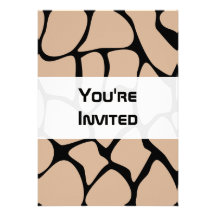 Giraffe Print Pattern in Beige. Custom Invitations
