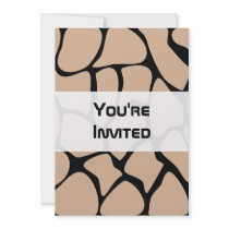 Giraffe Print Pattern in Beige. Custom Invitations