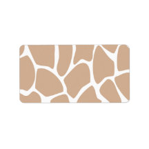 Giraffe Print Pattern in Beige. Labels