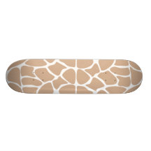 Giraffe Print Pattern in Beige. Skate Board Decks