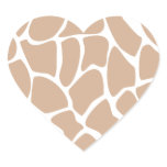 Giraffe Print Pattern in Beige. Heart Sticker